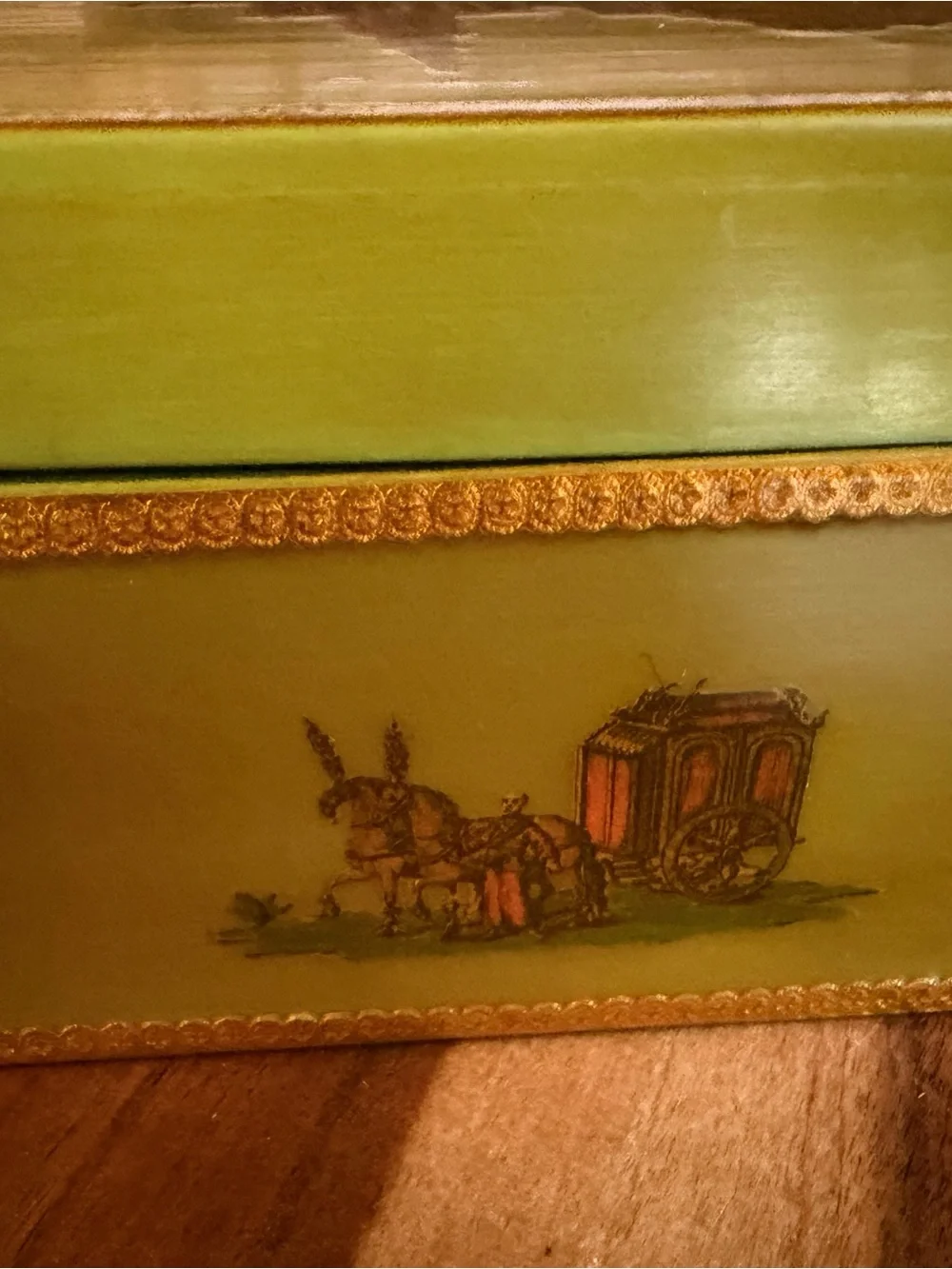 Vintage Large London Street Scene Keepsake Box by Theda Brown Multi-Sided